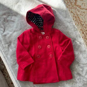 EUC Circo Red Pea Coat Toddler Jacket Sz 18 mos